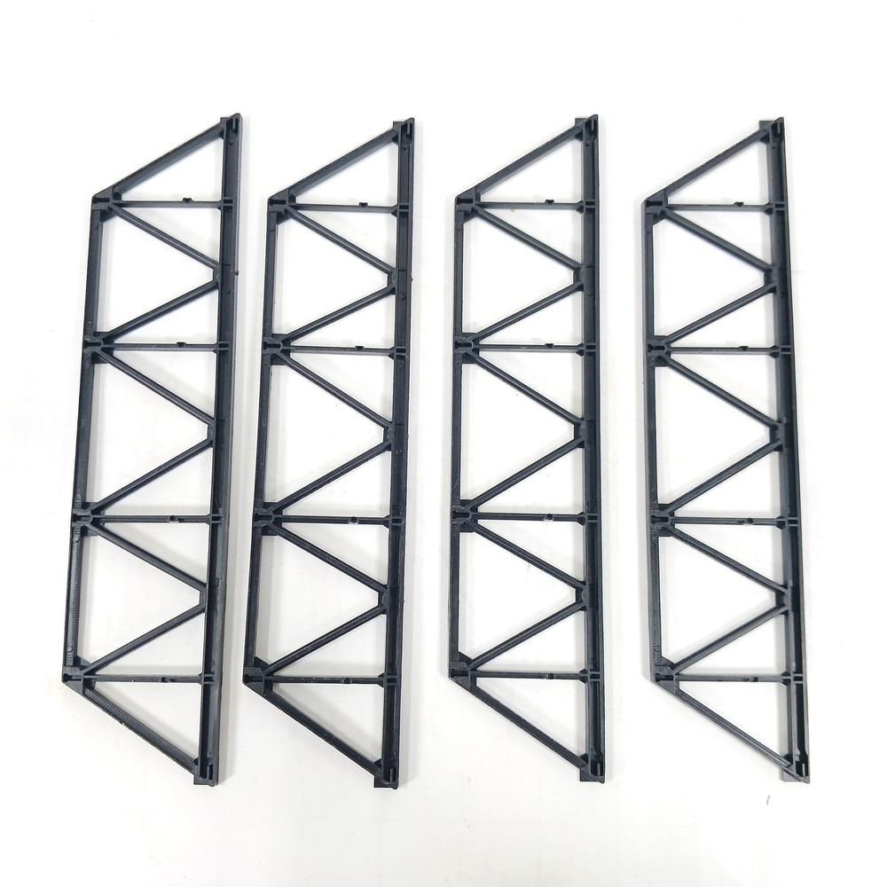 Lot of 4 Black Plastic Model Train Truss Bridge Side Rails 9 Inch Scenery Parts